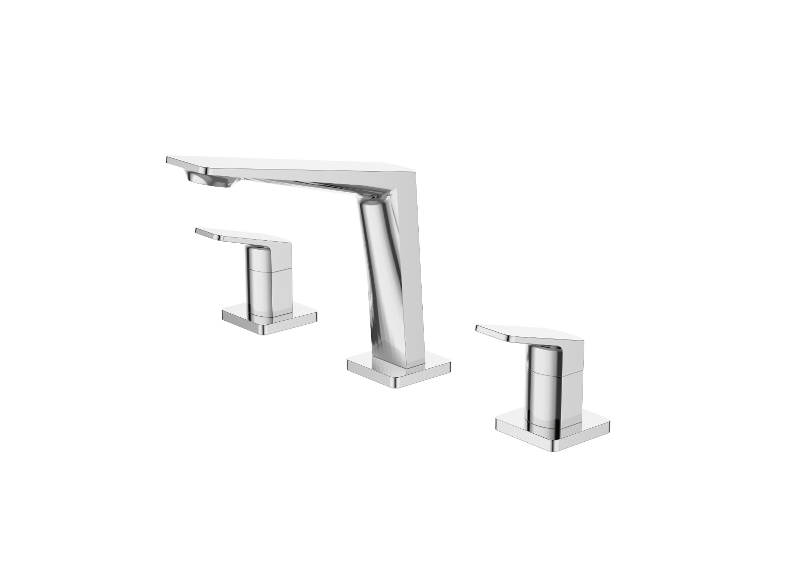 Смеситель ASUA для раковины на три отверстия с доннам клапаном