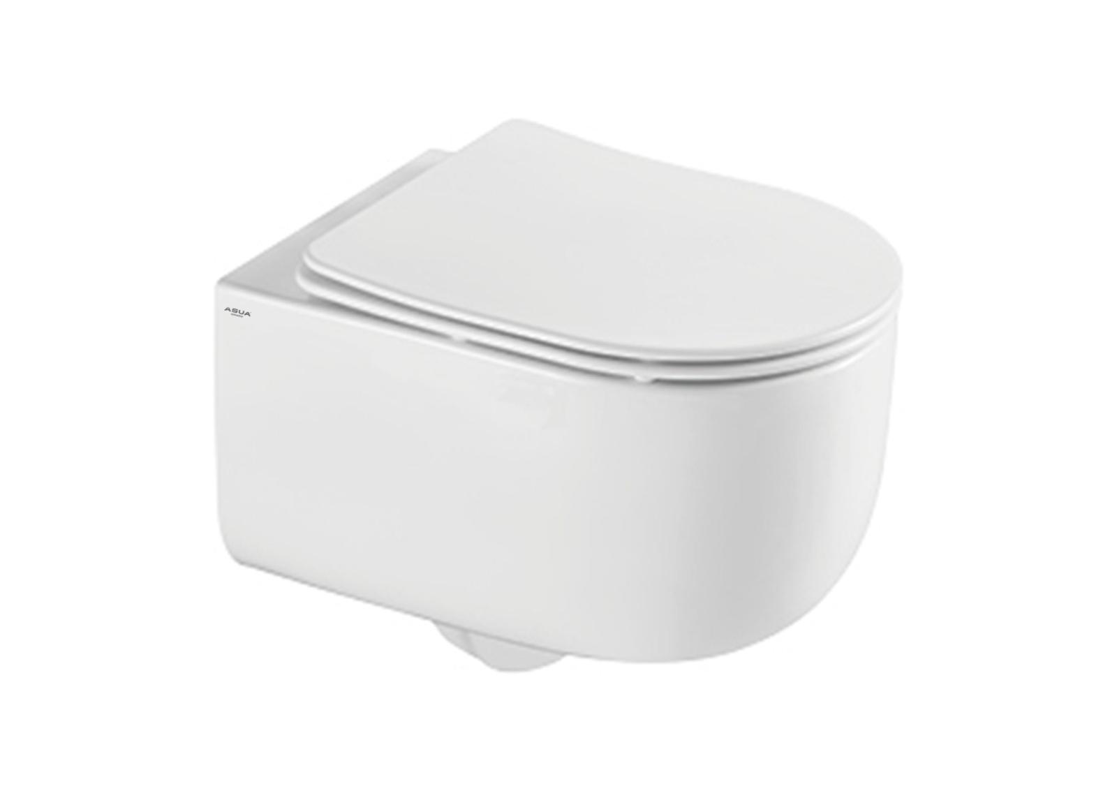 Унитаз подвесной ASUA JAIYQ (490x360x400) безободковый с сиденьем с  микролифтом (мягкое закрытие)